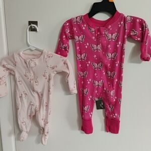 Carter's Pink Butterfly Footies Set
